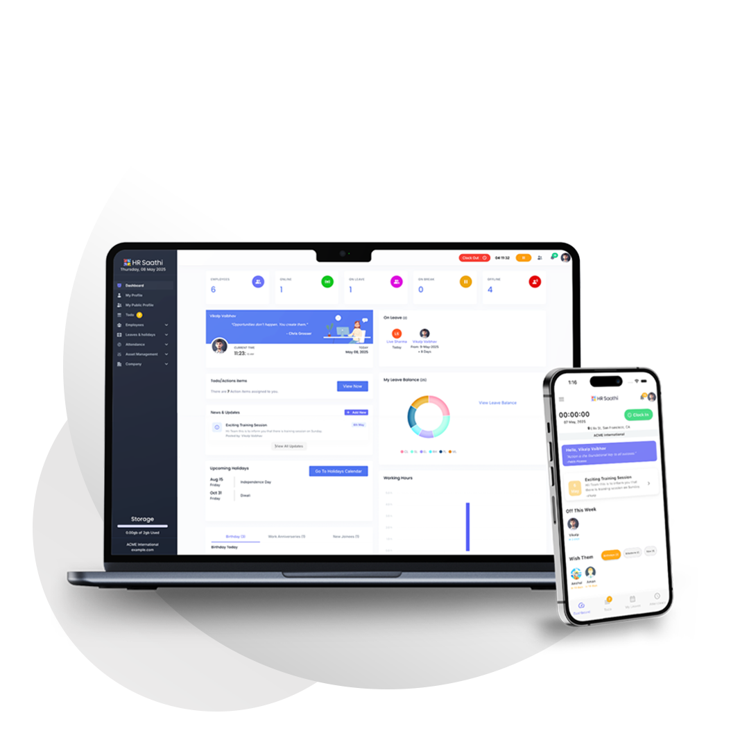 HRSaathi Dashboard on Laptop and Mobile